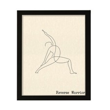 Reverse Warrior, FRAMED Print Yoga Wall Art