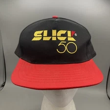 VTG Swingster SLICK 50 Black & Red Embroidered Snapback Racing Hat - USA - EUC