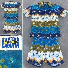 Vintage Cabana Set Laguna Shorts and Hawaiian Style Shirt Made In California