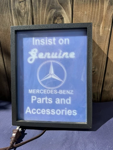 Vintage Mercedes Benz Parts and Accessories Light-Up Box Sign Interchangeable