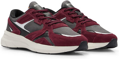 BOSS Herren Sneaker Owen Runn | Freizeitschuh | Mesh Hellrot | Größe 44 | NEU