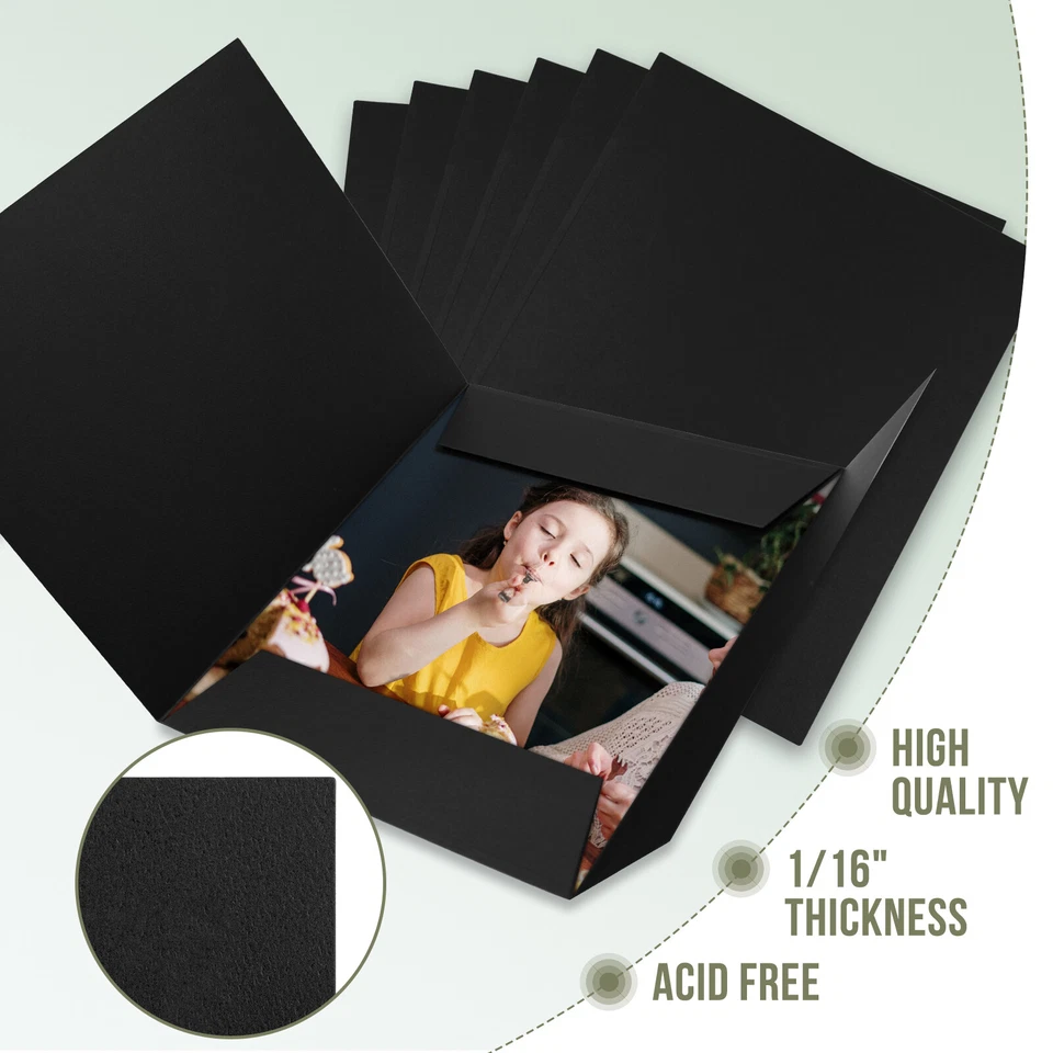 Pastas para fotos 8x10 papelão porta-retrato cartões para saudações/convites - Imagem 4 de 4