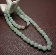 6-10mm Green Jade Round Beads Gemstones Handmade Necklace Fashion Jewelry 16-36"