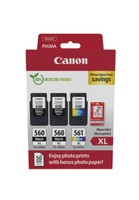 Canon 3712C012 Canon Pg-560Xlx2/Cl-561Xl Schwarz, Color DruckköPfe + Fotopapier