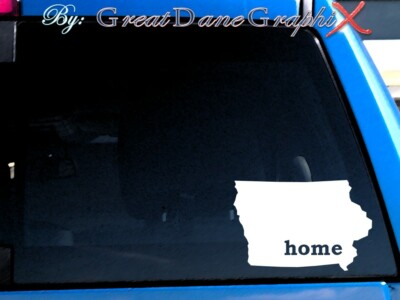 Iowa Home, Heart, Native, Roots, Proud, State - Vinyl Decal Sticker 