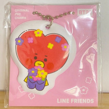 TATA BTS BT21 Sin Abrir PVC Mascota Dije Llavero LINE Amigos Rosa Blanco