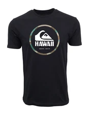 QUIKSILVER ESTABLISHED HAWAII CAMO CIRCLE  GRAPHIC T SHIRT