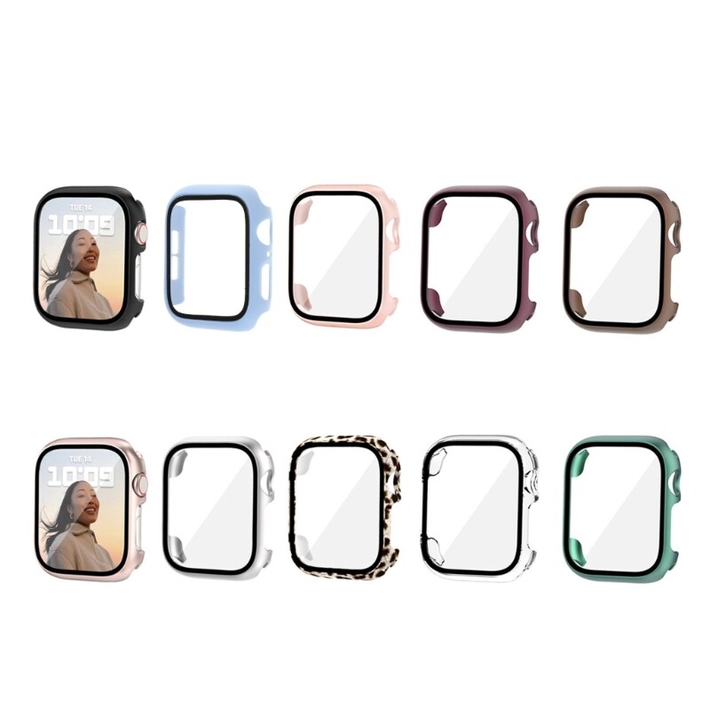 Ultra-Thin Screen Protector with Full Cover Bumper for Watch 8 7 6 5 4 SE