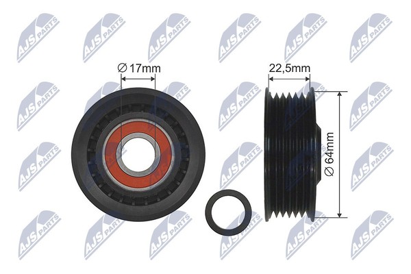 RNK-AU-045 NTY Umlenk-/FüHrungsrolle, Keilriemen FüR AUDI,CHRYSLER,MERCEDES-BENZ-image