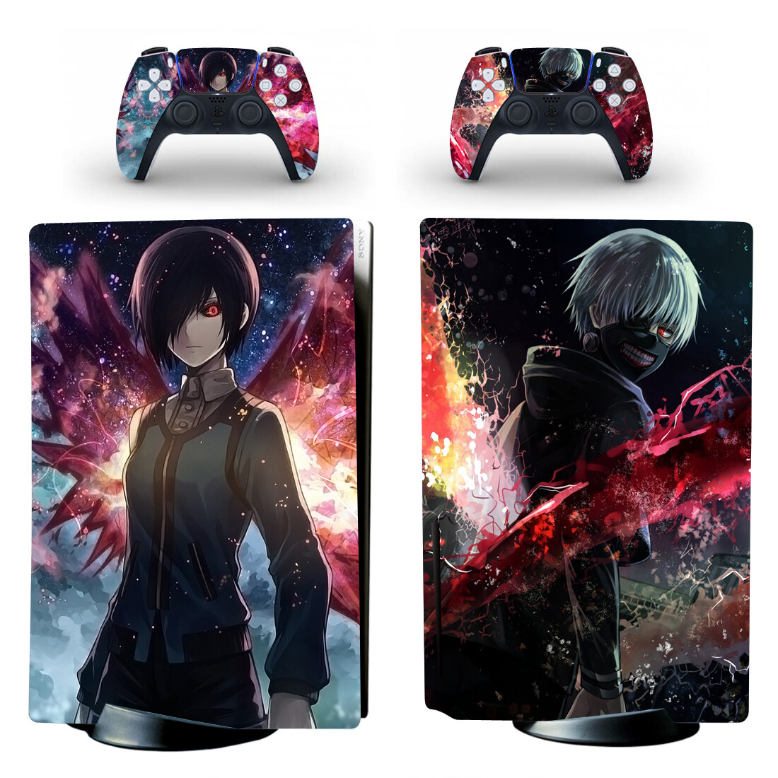 PS5 Standard Disc Console Warp Skin Sticker Decals Anime Tokyo Ghoul Ken Touka-image