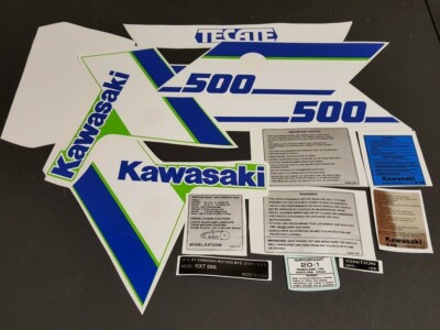 KAWASAKI 1986 TECATE 3 KXT 500 DECAL EMBLEM STICKER FRAME SHROUD
