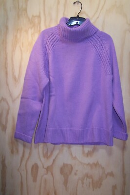 Vintage Evan Picone Sweater Women Large Purple Turtle Neck -Australia