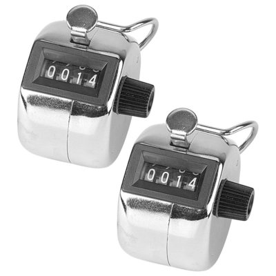 infactory Personenzähler: Handzähler aus Metall, 2er-Pack (Klickzähler)