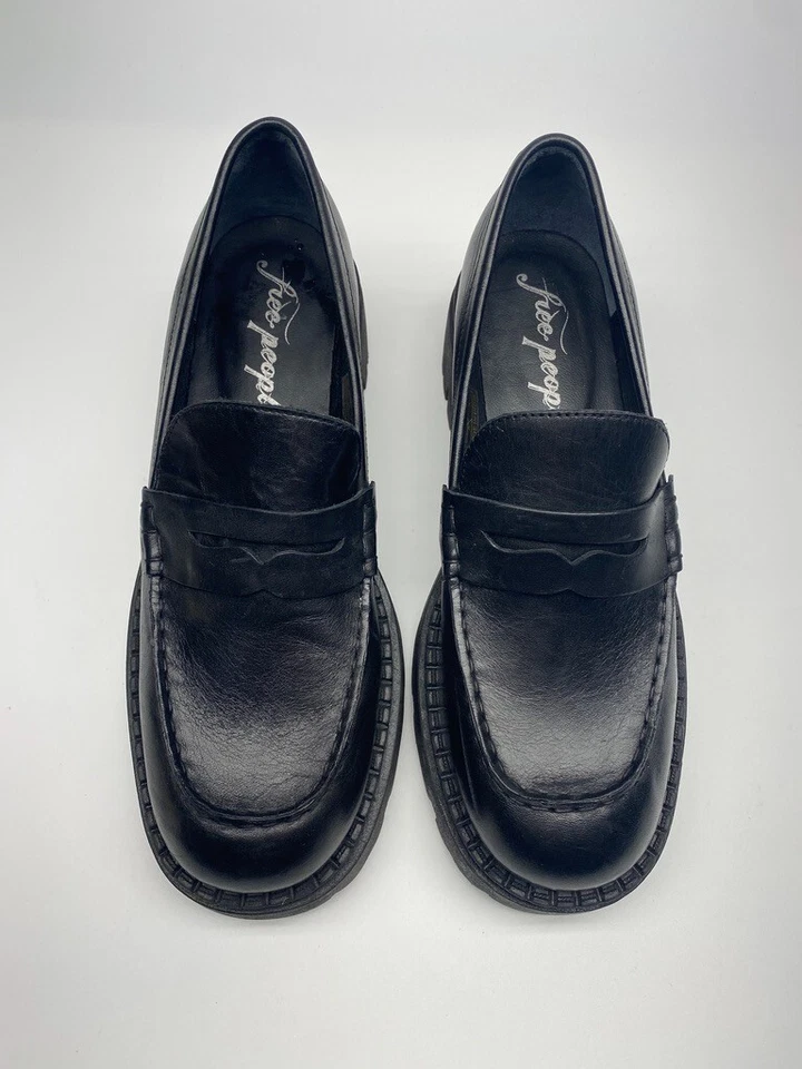 Mocasines Free People para mujer con suela Lyra negra con plataforma talla 9 Foto 2 de 4