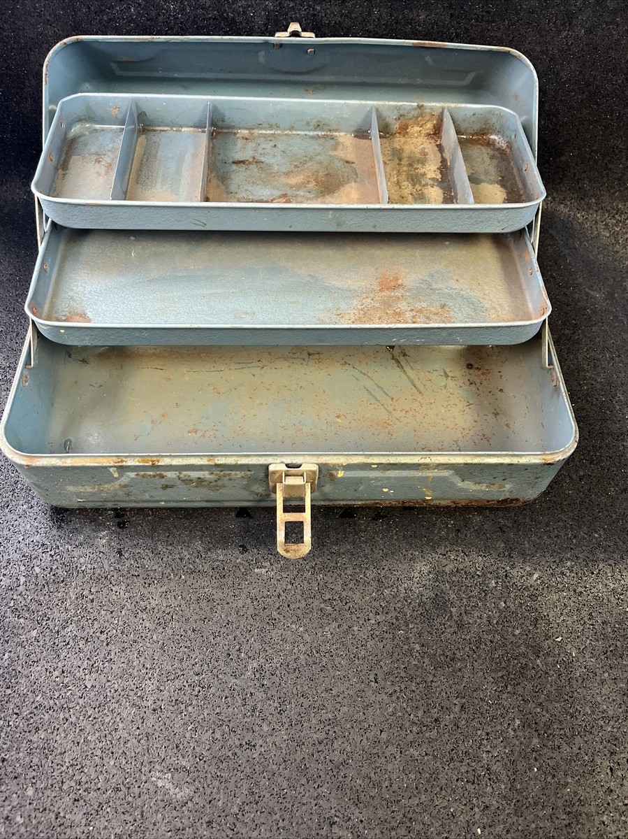 Vintage My Buddy 242 Fishing Tackle Box Falls City Product Metal 2