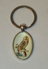 Pretty Owl Key Chain Round Key Ring Holder