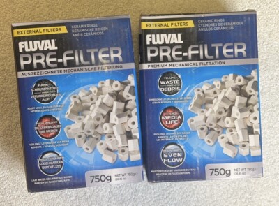 Fluval Lot Of 2 Filter Media mechanical filtration  750g 26.45oz Ceramic Rings