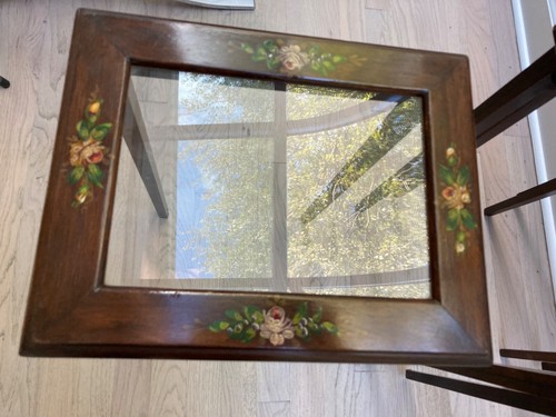 Set of 3 Japanese Style Dark Brown Wood and Glass Nesting Tables Peter Engel NY - Picture 4 of 9