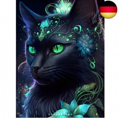 DPHERO DIY Katze Diamant Painting Bilder für Erwachsene Kinder,5D Schwarze