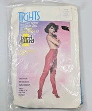 Terri Guard Tights Teal Short Run Resistant Terri Crotch 70s 80s Disco