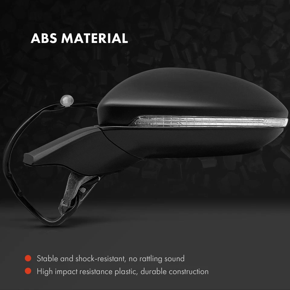 Espejo retrovisor térmico eléctrico negro del lado izquierdo del conductor para Volkswagen Golf GTI 2015-2021 Foto 3 de 4