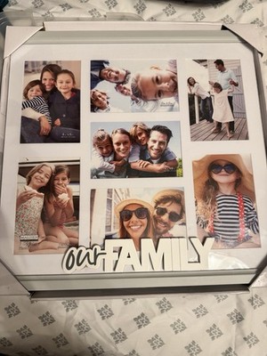 Malden 7-Opening ''Our Family'' Collage Frame 19x19, 4x6, Wood Matte White
