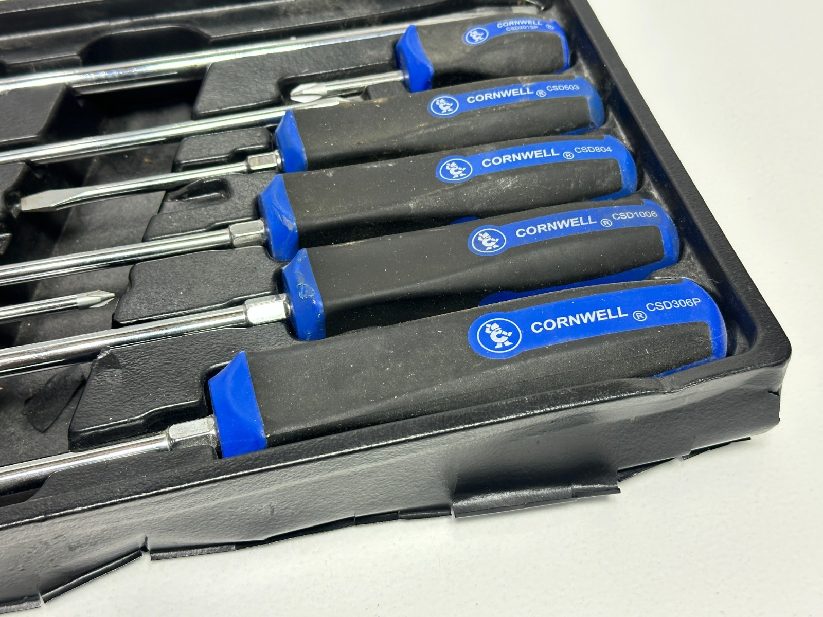 Cornwell Tools 9pc Blue Soft SQUARE Grip Screwdriver Phillips & Flathead Set
