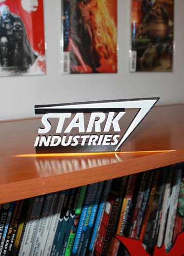 Stark Industries 3D printed Logo Sign Wall Desk Shelf Art - Afbeelding 4 van 4