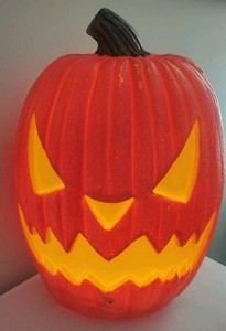 Halloween Jack-O-Lantern Pumpkin 15" Blow Mold Lights Up/Spooky Sounds~See Video
