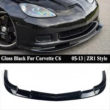 For 2005-13 Chevy Corvette C6 BASE Models ZR1 ZR Style Front Bumper Lip Splitter