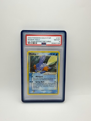 Pokemon Mudkip Gold Star Holo 2004 107/109 PSA 8 New Cert
