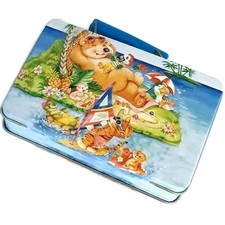 Metalldose Sommer Schatztruhe Dose kleines Köfferchen Ostern Muscheln Murmeln