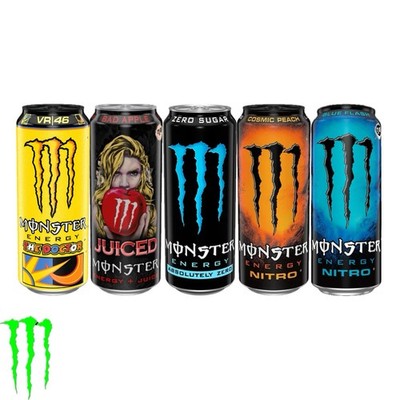 Monster Energy 5 Drinks (Nitro Blue Flash, Cosmic Peach, Absolutely Zero..)