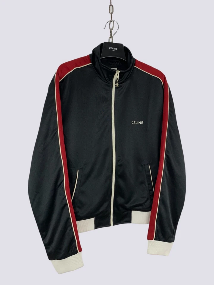 Chaqueta Chándal Jersey Rayas Rojas Cinta Logotipo Bordado Celine Negra Talla L Foto 3 de 4