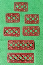 Meccano Braced Red Girders Original 5, 6 And 11 Hole - Lot Of 7