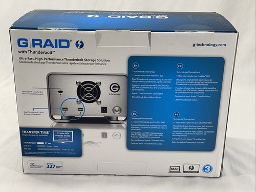 4TB G-TECHNOLOGY G-RAID 0G02289 THUNDERBOLT EXTERNAL HARD DRIVE MAC OS 10.7 - Picture 3 of 10