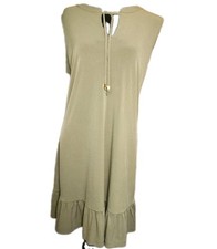 Michael Kors Tunic Dress Olive Green Earthy Relaxed Bohemian Vibe Indy Lagenlook