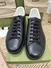 Gucci Men?s Calf Leather Ace Trainers Uk 11.5 Eu 45.5 Gg monogram