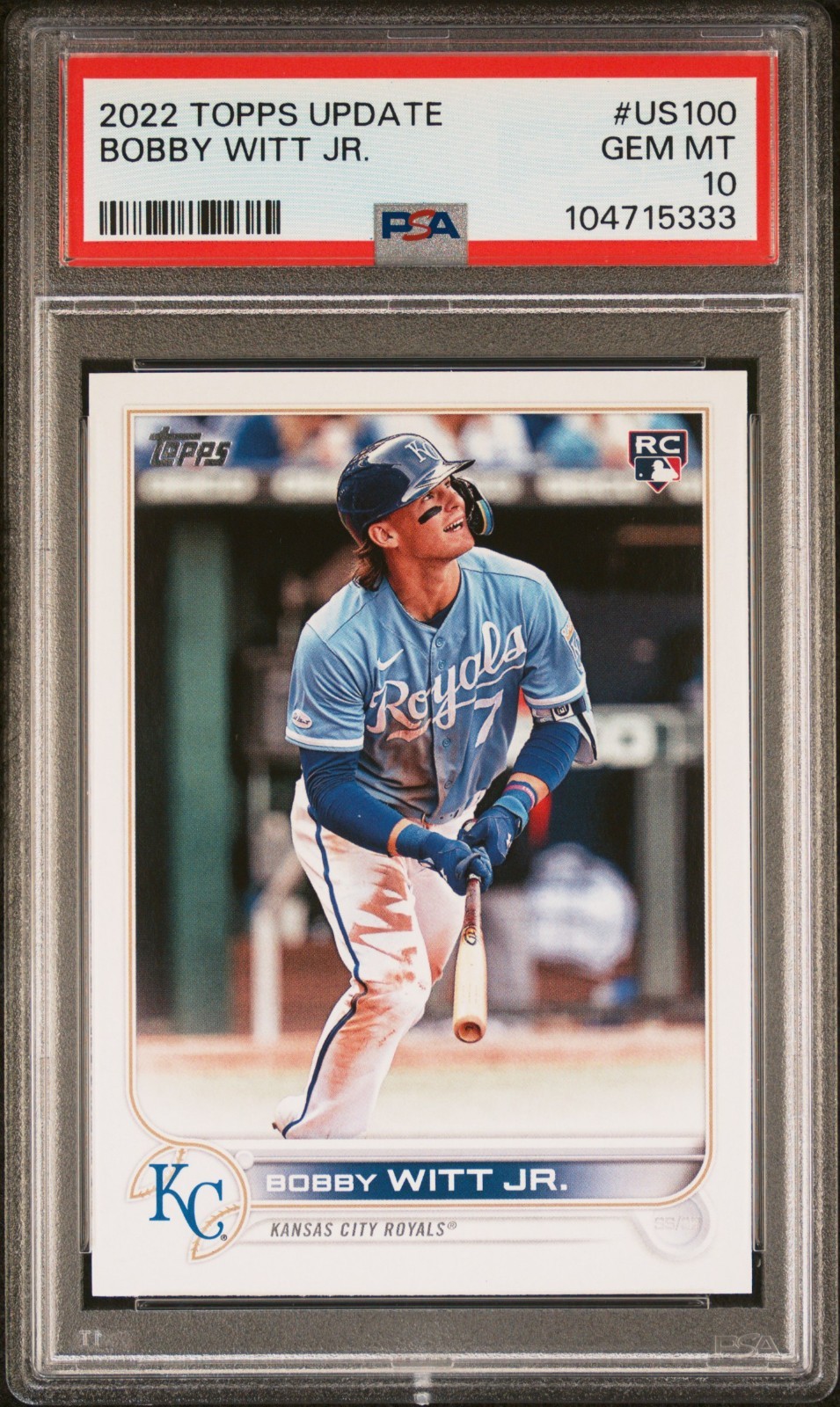 2022 Topps Update Bobby Witt Jr. Rookie #US100 PSA 10 (RC) Royals
