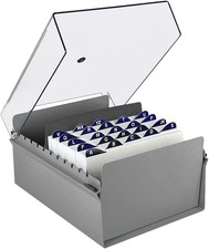 5 X 8 Card File Holder Organizer Box Metal Base Heavy Duty (AZ Index Cards and D