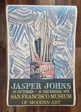 ☆RARE☆ Jasper Johns San Francisco MOMA 1978 Original Exhibition Poster Savarin