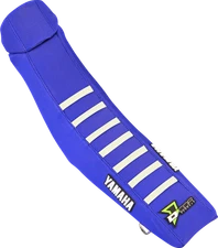 D'COR VISUALS Seat Cover - 17 Star - Blue w/ White Ribs - YZ '22-'26 30-50-144