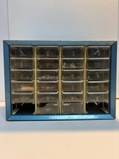 Akro-Mils 22 Drawer Parts Organizer Storage 2 Missing Drawers- Blue