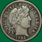 1902 Barber Dime Choice Very Fine VF+ Coin #34612
