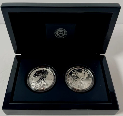 2013 W West Point American Silver Eagle Two Coin Proof Set Reverse & Enhanced