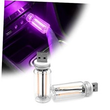 2PCS Car USB Night Light Bulb, Plug-in Retro Car Atmosphere Lamp with purple