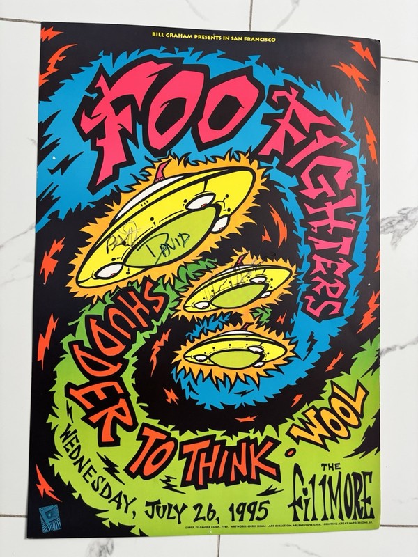Foo Fighters Signed Concert Poster - The Fillmore - July 26, 1995