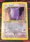 1999 Pokemon Fossil Gengar Holo 1st Edition DAMAGED