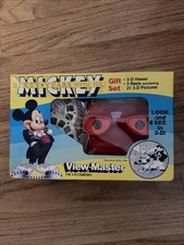 Mickey Mouse - View-Master Gift Set - 3 Reels  Viewer red - Vintage Rare New