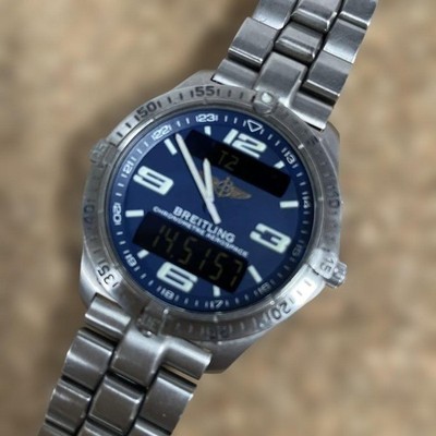 Breitling Aerospace E75362 Titanium Quartz Analog Digital Men's Watch Black Dial